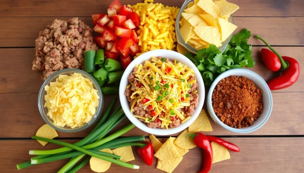 Ingredients for the Perfect Walking Taco Casserole